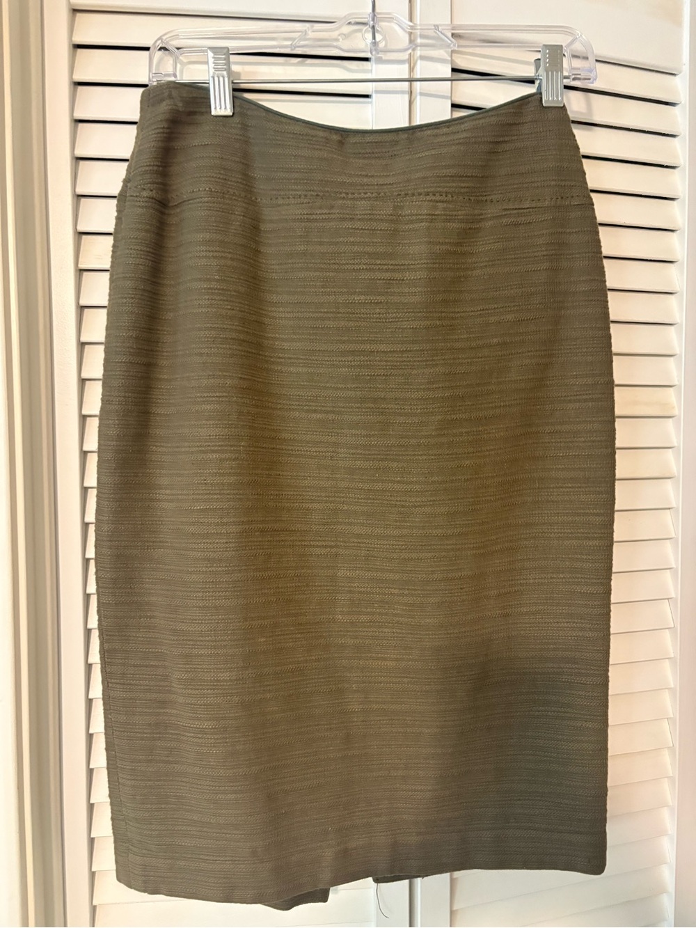 Moulinette Soeurs Olive Green Knit Pencil Skirt